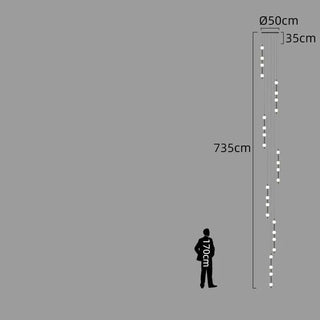 Minimalist Pole Globes Pendant Staircase Chandelier-Staircase Chandeliers