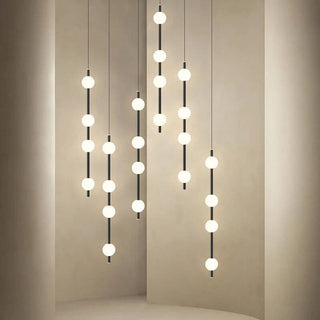 Minimalist Pole Globes Pendant Staircase Chandelier-Staircase Chandeliers