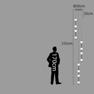 Minimalist Pole Globes Pendant Staircase Chandelier-Staircase Chandeliers