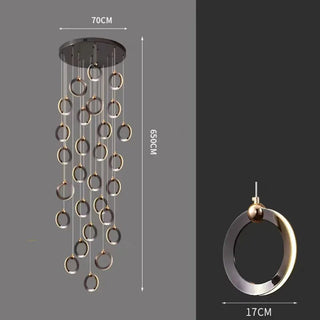 Minimalist Rings Staircase Chandelier-Staircase Chandeliers