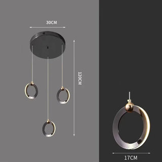Minimalist Rings Staircase Chandelier-Staircase Chandeliers