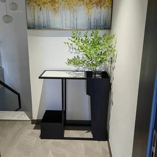 Minimalist Wrought Iron Console Table with Light-Console Tables
