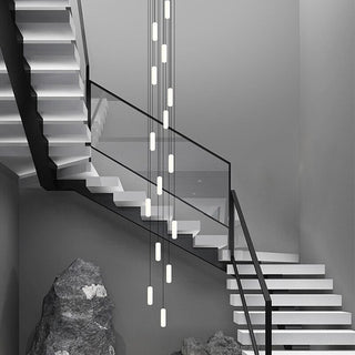 Minimalistic Long Drop LED Staircase Chandelier Lighting-Staircase Chandeliers