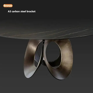 Minimalistic Metallic Rings Marble Top Dining Table-Dining Tables