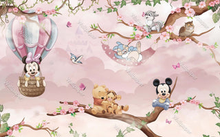 Minnie and Honeypoo Wallpaper Mural: Transform Your Space-Kids Room Wallpaper