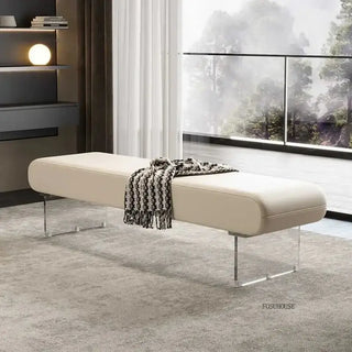 Modern Acrylic Shoe Bench – Stylish Entryway-Benches