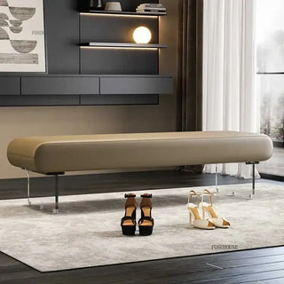 Modern Acrylic Shoe Bench – Stylish Entryway-Benches