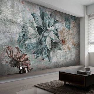 Modern Chic Floral Mural Wallpaper-Flower & Leaf Wallpaper