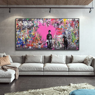 Modern Graffiti Street Art Love Canvas Print - Pop Art Home Decor-Wall Posters