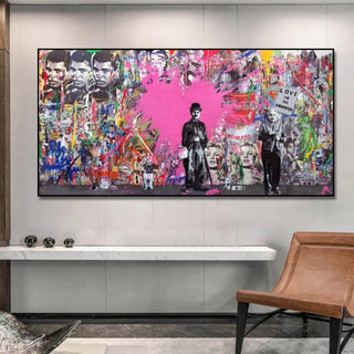 Modern Graffiti Street Art Love Canvas Print - Pop Art Home Decor-Wall Posters