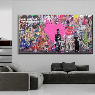 Modern Graffiti Street Art Love Canvas Print - Pop Art Home Decor-Wall Posters
