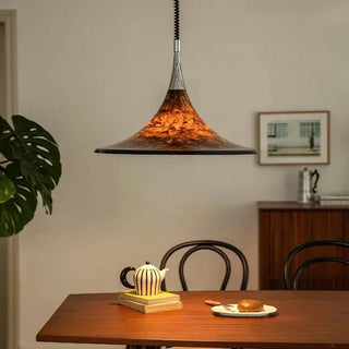 Modern Horn-Shaped LED Pendant Light – Sleek Iron Finish-Pendant Lights