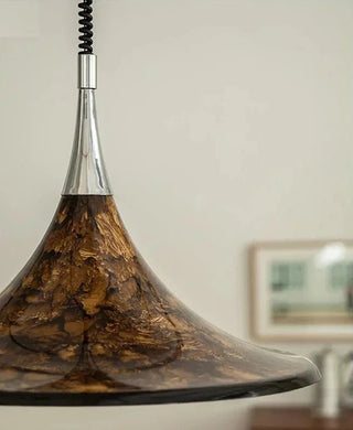 Modern Horn-Shaped LED Pendant Light – Sleek Iron Finish-Pendant Lights