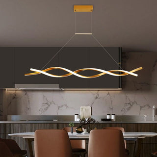 Modern LED Pendant Lamp, Dimmable Black Gold Chandelier-Kitchen Island