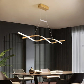 Modern LED Pendant Lamp, Dimmable Black Gold Chandelier-Kitchen Island