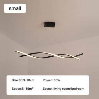 Modern LED Pendant Lamp, Dimmable Black Gold Chandelier-Kitchen Island