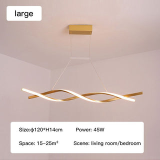 Modern LED Pendant Lamp, Dimmable Black Gold Chandelier-Kitchen Island