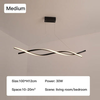 Modern LED Pendant Lamp, Dimmable Black Gold Chandelier-Kitchen Island