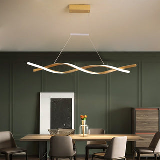 Modern LED Pendant Lamp, Dimmable Black Gold Chandelier-Kitchen Island