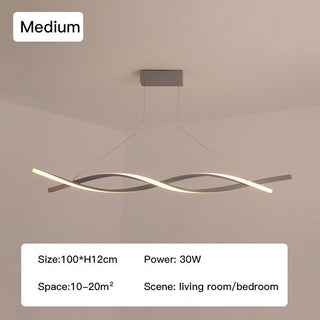 Modern LED Pendant Lamp, Dimmable Black Gold Chandelier-Kitchen Island