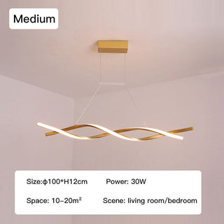 Modern LED Pendant Lamp, Dimmable Black Gold Chandelier-Kitchen Island