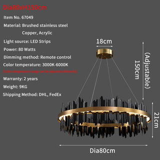 Modern LED Round Hanging Lamp-Chandeliers