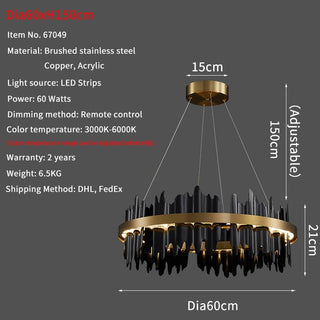 Modern LED Round Hanging Lamp-Chandeliers