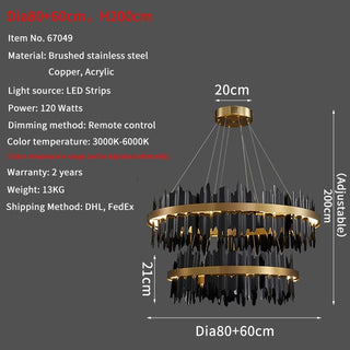 Modern LED Round Hanging Lamp-Chandeliers