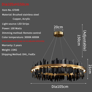 Modern LED Round Hanging Lamp-Chandeliers