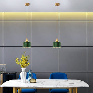 Modern Loft Pure Copper Lamp Holder Green Light-Pendant Lights