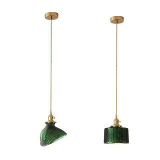 Modern Loft Pure Copper Lamp Holder Green Light-Pendant Lights