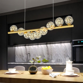 Modern Long Glass Ball Chandelier with G9 LED-Kitchen Island
