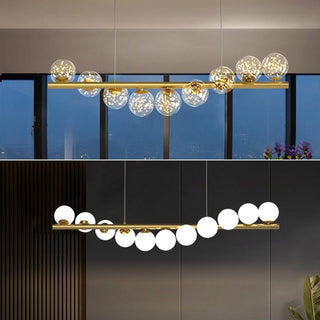 Modern Long Glass Ball Chandelier with G9 LED-Kitchen Island