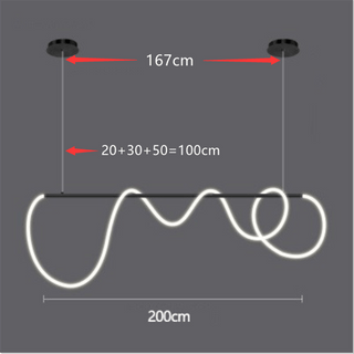 Modern Long Hose LED Chandelier for Dining Room-Kitchen Island