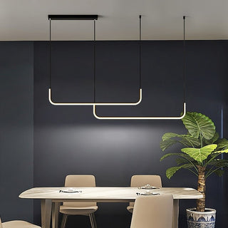 Modern Minimalist LED Pendant Lamp Black Gold-Kitchen Island
