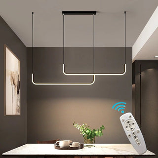 Modern Minimalist LED Pendant Lamp Black Gold-Kitchen Island