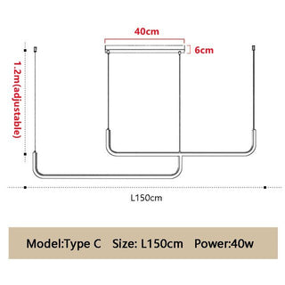 Modern Minimalist LED Pendant Lamp Black Gold-Kitchen Island