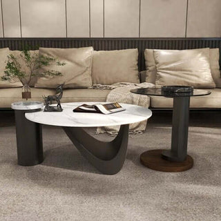Modern Round Metal Side Table for Office and Living Room-Coffee Table