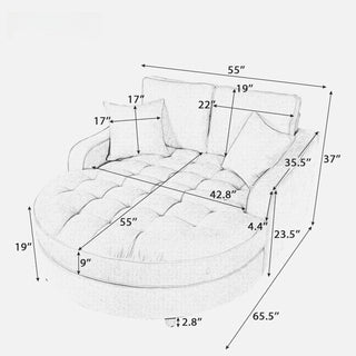 Modern Tufted Chaise Lounge Sofa – Upholstered Comfort
