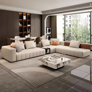 Modular Sectional Leather Sleeper Sofa-Sofa Set