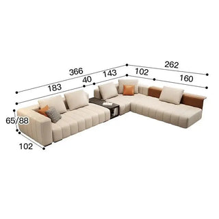 Modular Sectional Leather Sleeper Sofa-Sofa Set