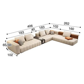 Modular Sectional Leather Sleeper Sofa-Sofa Set
