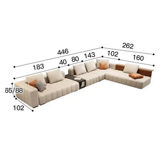Modular Sectional Leather Sleeper Sofa-Sofa Set