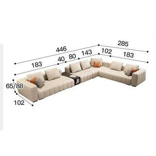 Modular Sectional Leather Sleeper Sofa-Sofa Set