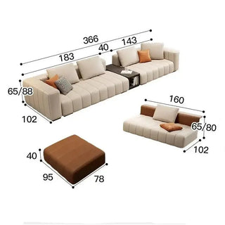 Modular Sectional Leather Sleeper Sofa-Sofa Set
