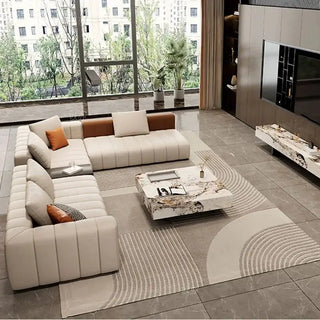 Modular Sectional Leather Sleeper Sofa-Sofa Set