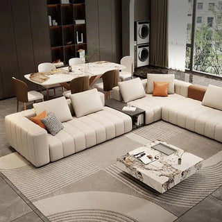 Modular Sectional Leather Sleeper Sofa-Sofa Set