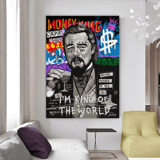 Money King Leonardo DiCaprio Canvas Wall Art-Wall Posters