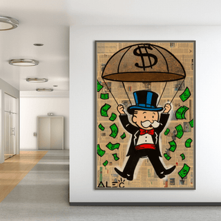 Money Rain Millionaire - Alec Monopoly Wall Art-Canvas Wall Art