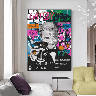 Money Talks Leonardo DiCaprio Canvas Wall Art-Wall Posters